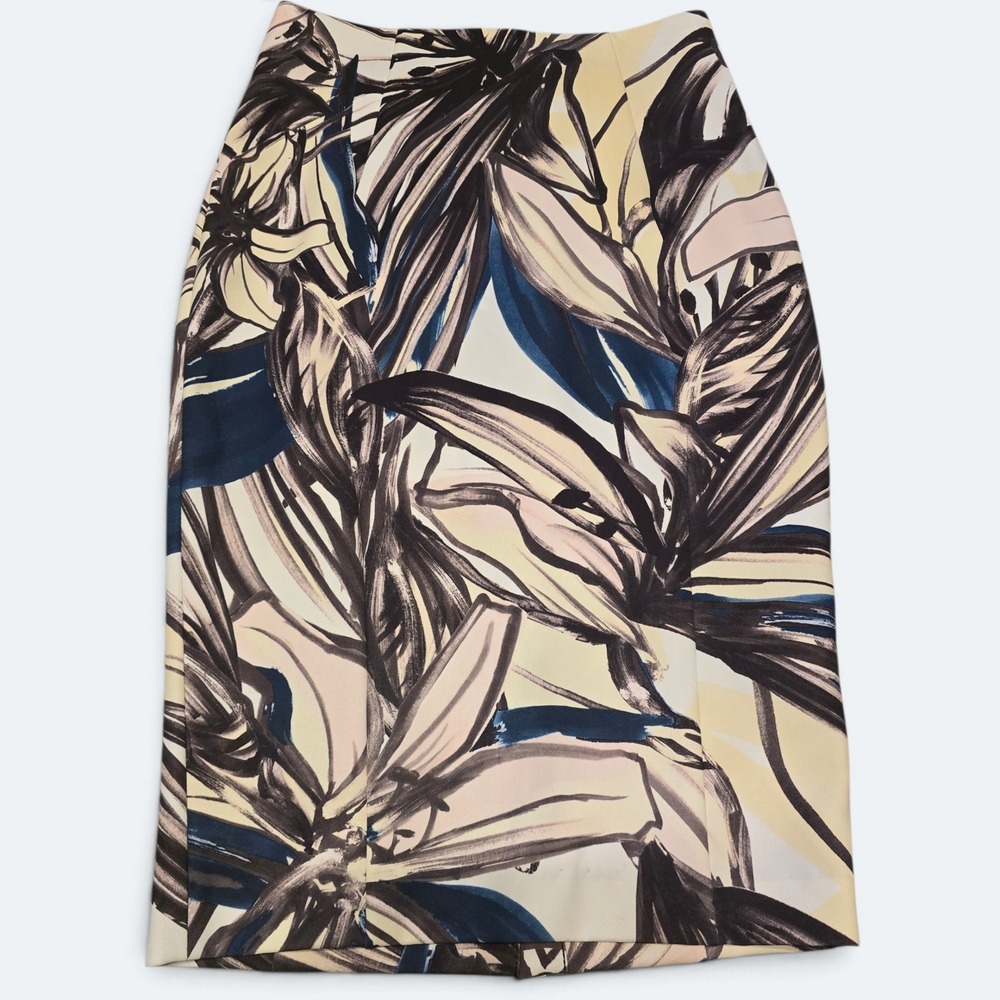 H&M Womens Size 6 Tropical Floral Pencil Skirt High Waist Knee Length